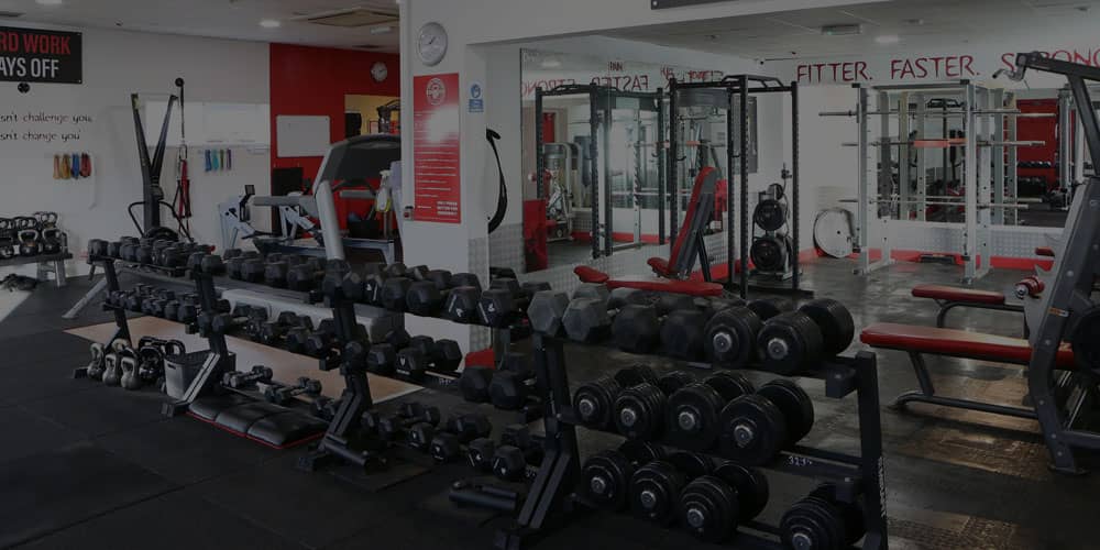 Dumbbells and weights area